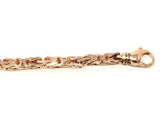 14k Rose Gold Solid Square Byzantine Bracelet Link Chain 7.5" 4.7mm 22 grams - Rose,7.5"