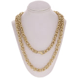 14k Yellow Gold Turkish Link Chain Necklace 22" 7mm 75 grams - 22"