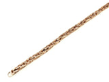 14k Rose Gold Solid Square Byzantine Chain Bracelet 8.5" 4.7mm 24.7 grams - Rose,8.5"