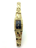 14k Yellow Gold Nugget Wrist Watch Link Band with Seiko Watch 6.5"-7" 22.2 grams