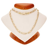 14k Tri Color Gold Pave Valentino Mariner Link Chain Necklace 20" 4mm 14.8 grams