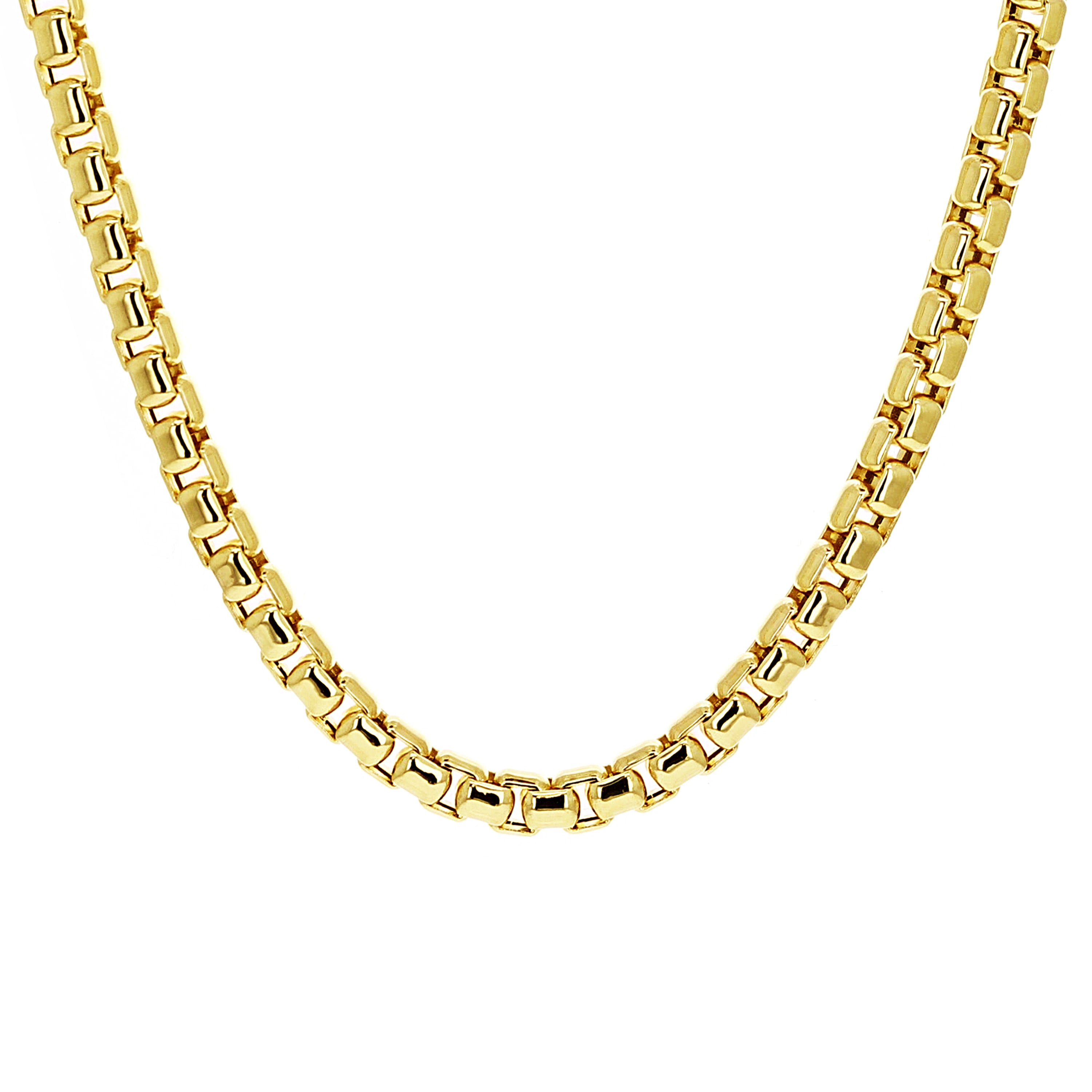 Italian 14k Yellow Gold Venetian Box Link Chain Necklace 20" 5mm 31 grams