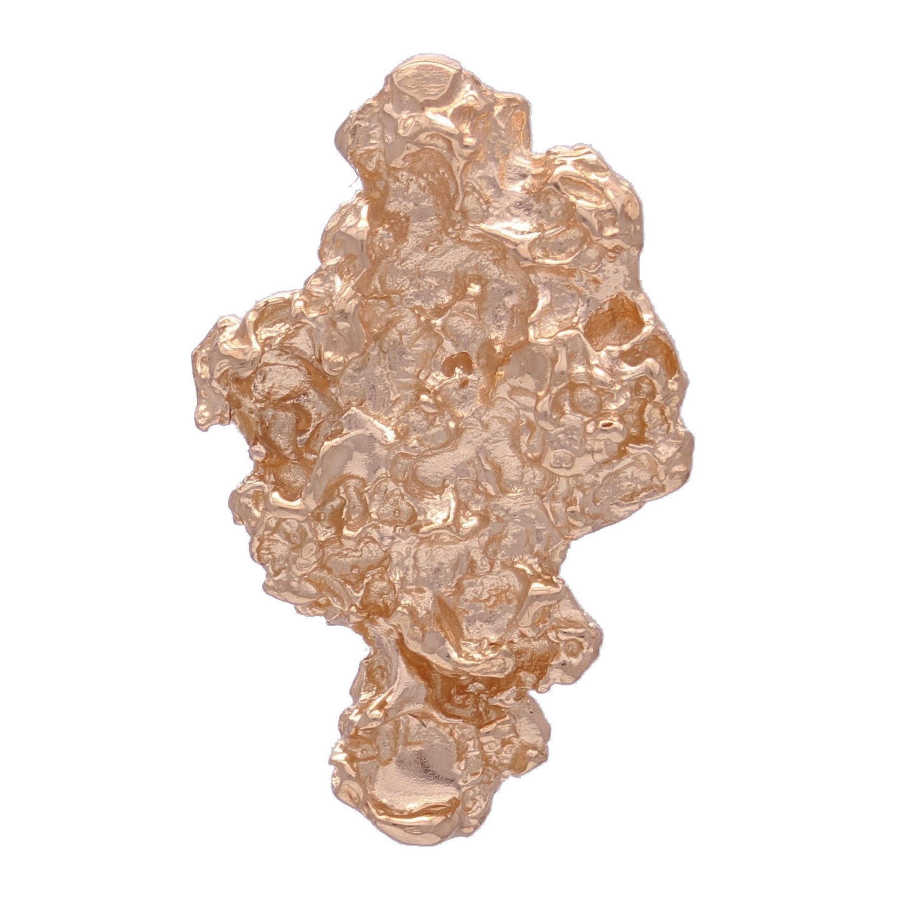 10k Rose Gold Solid Free Form Nugget Charm Pendant 1.1" 4.5 grams - Rose