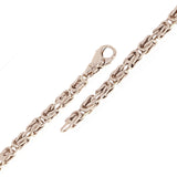 14k White Gold Solid Square Byzantine Bracelet 7" 4.7mm 20.5 grams - White,7"