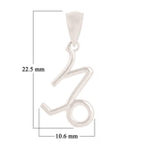 14k White Gold Capricorn Zodiac Sign Charm Pendant - Capricorn,White