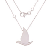 14k White Gold Holy Spirit Dove Necklace 18" 3.1 grams - White