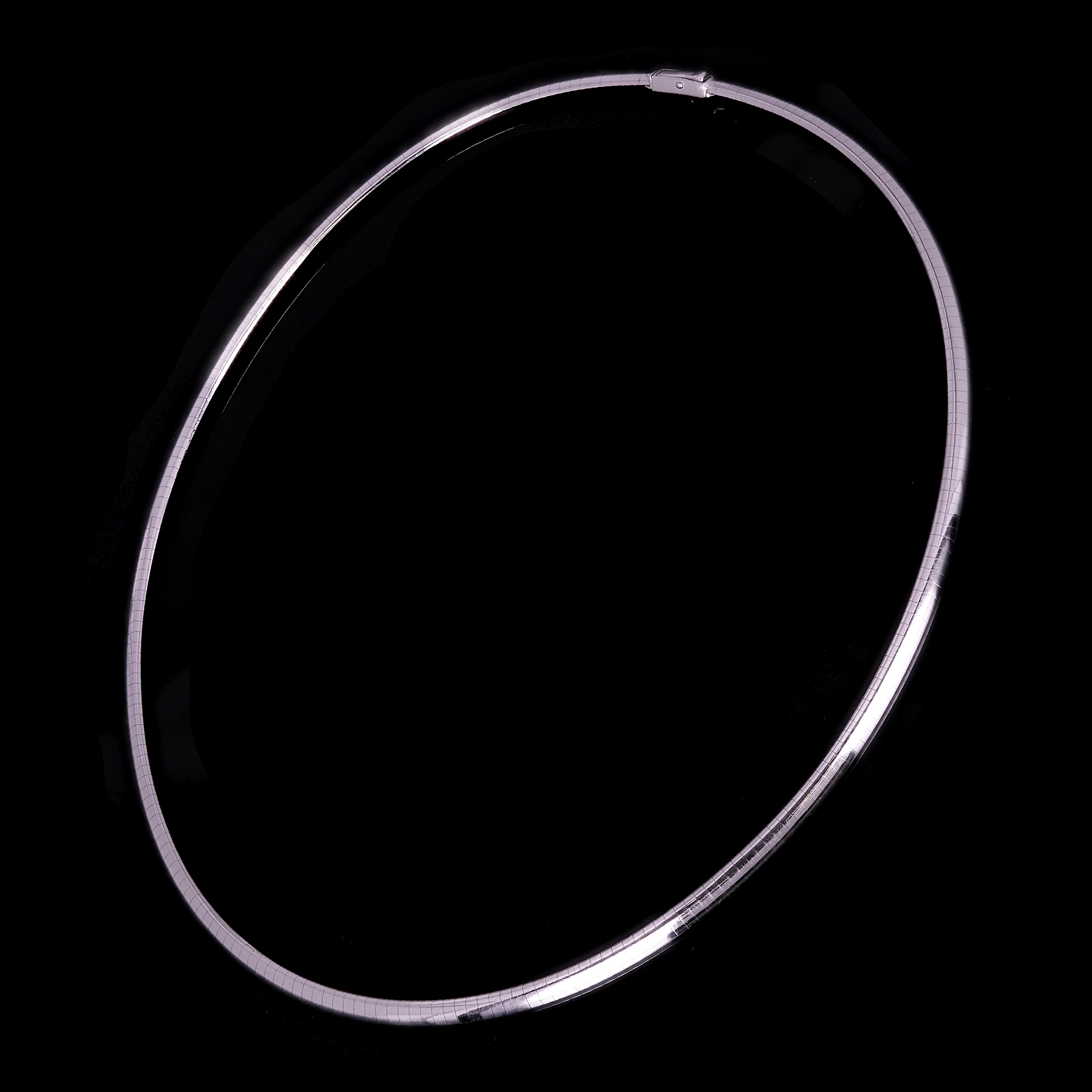 Women's Italian 14k White Gold Omega Necklace Choker 16" 4mm 24.3 grams - 24.3 grams