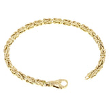 14k Yellow Gold Solid Square Byzantine Bracelet 7" 4.7mm 20.5 grams - Yellow,7"