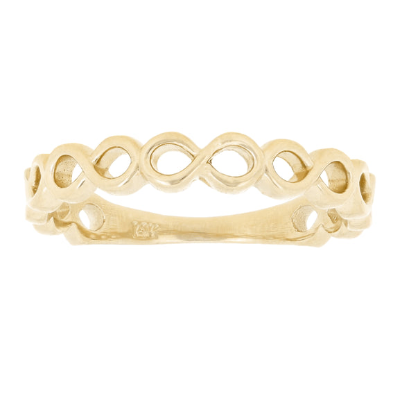 14k Yellow Gold Infinity Stackable Ring 2 grams Size 6.75 - Yellow