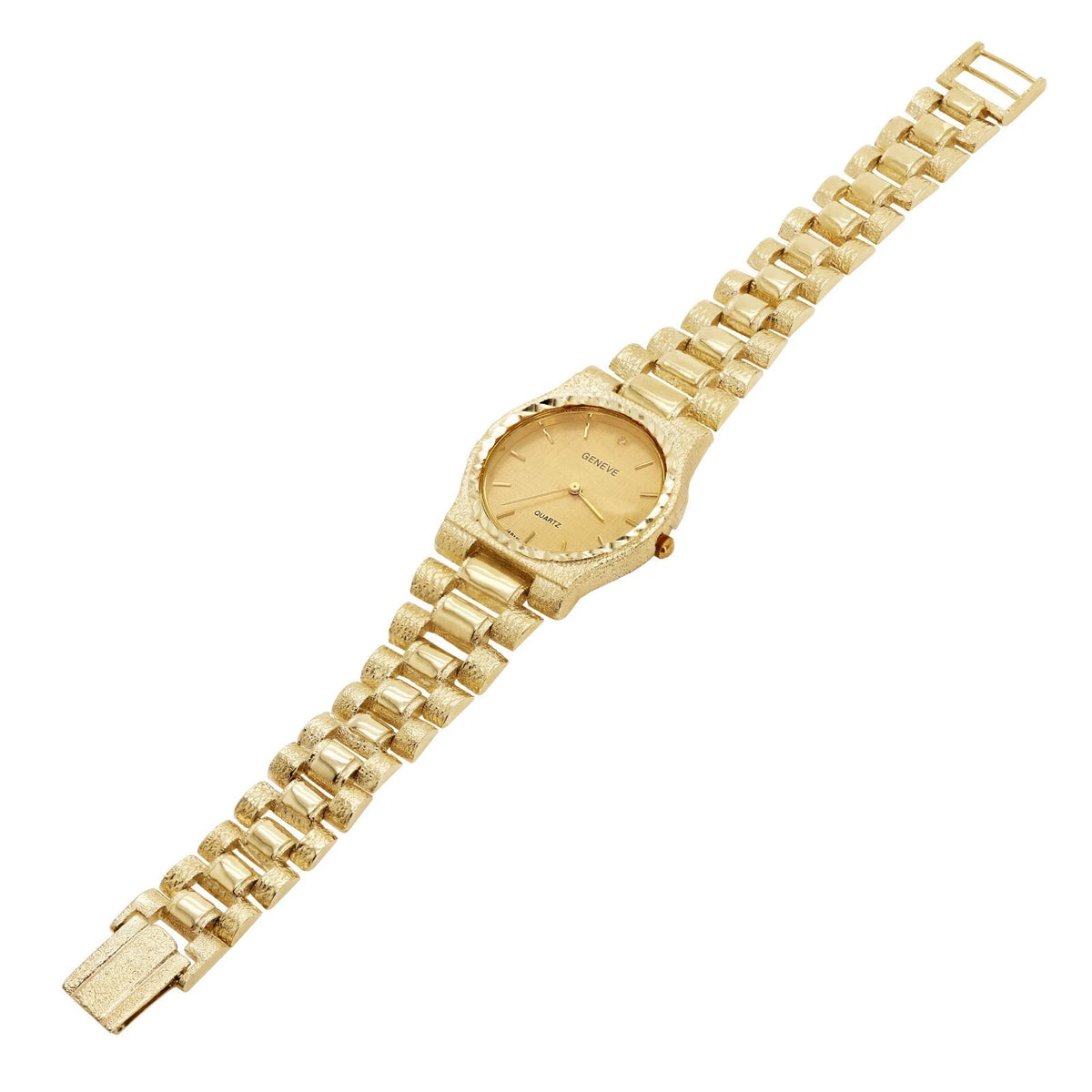 10k Yellow Gold Link Geneve Diamond Wrist Watch 8 display picture 1