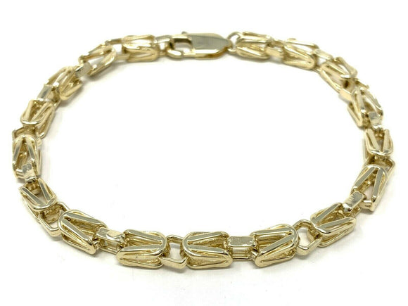 14k Yellow Gold Solid Turkish Style Chain Bracelet 8