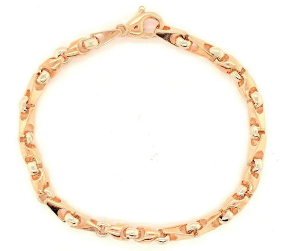 10k Two Tone Gold Handmade Fashion Link Bracelet 8