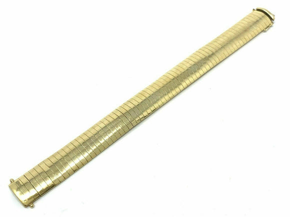Italian 14k Yellow Gold Solid Omega Link Bracelet 7