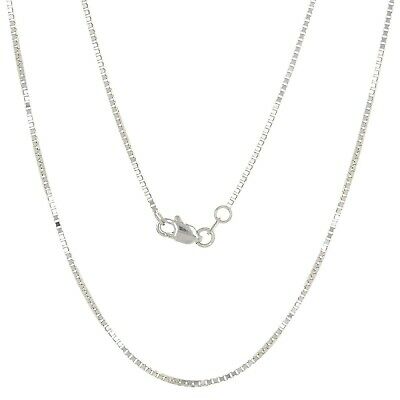 14k White Gold Box Chain Necklace with Lobster Lock 24