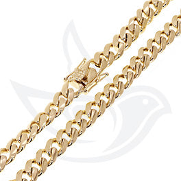 Close-up image of Cuban link chain necklace from Direct Source Gold & Diamond.