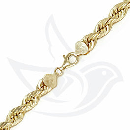 A close-up image of one of our gold rope chains at Direct Source Gold & Diamond.