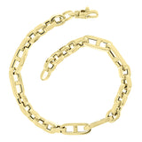 Italian 14k Yellow Gold Oval & Mariner Link Chain Bracelet 8" 6mm 6.6 grams