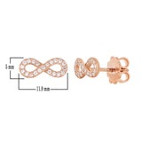14k Rose Gold 0.30ctw Diamond Infinity Symbol Stud Earrings