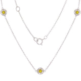 10k White Gold 3/4 ctw Diamond Floating Necklace 18" - Yellow Diamond 3/4 ctw
