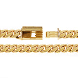14k Yellow Gold Miami Cuban Chain Necklace with Diamonds Box Clasp 26" 9.2mm 151.1g