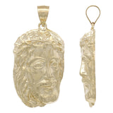 14k Yellow Gold Jesus Christ Face Crown Thorns Religious Charm Pendant 8.1 grams