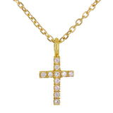14k Yellow Gold 0.04ctw Diamond Cross Pendant Necklace - Yellow