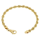 Men's 10k Yellow Gold Solid Diamond Cut Rope Chain Bracelet 7" 6mm 16.5 grams - 7" 16.5 grams