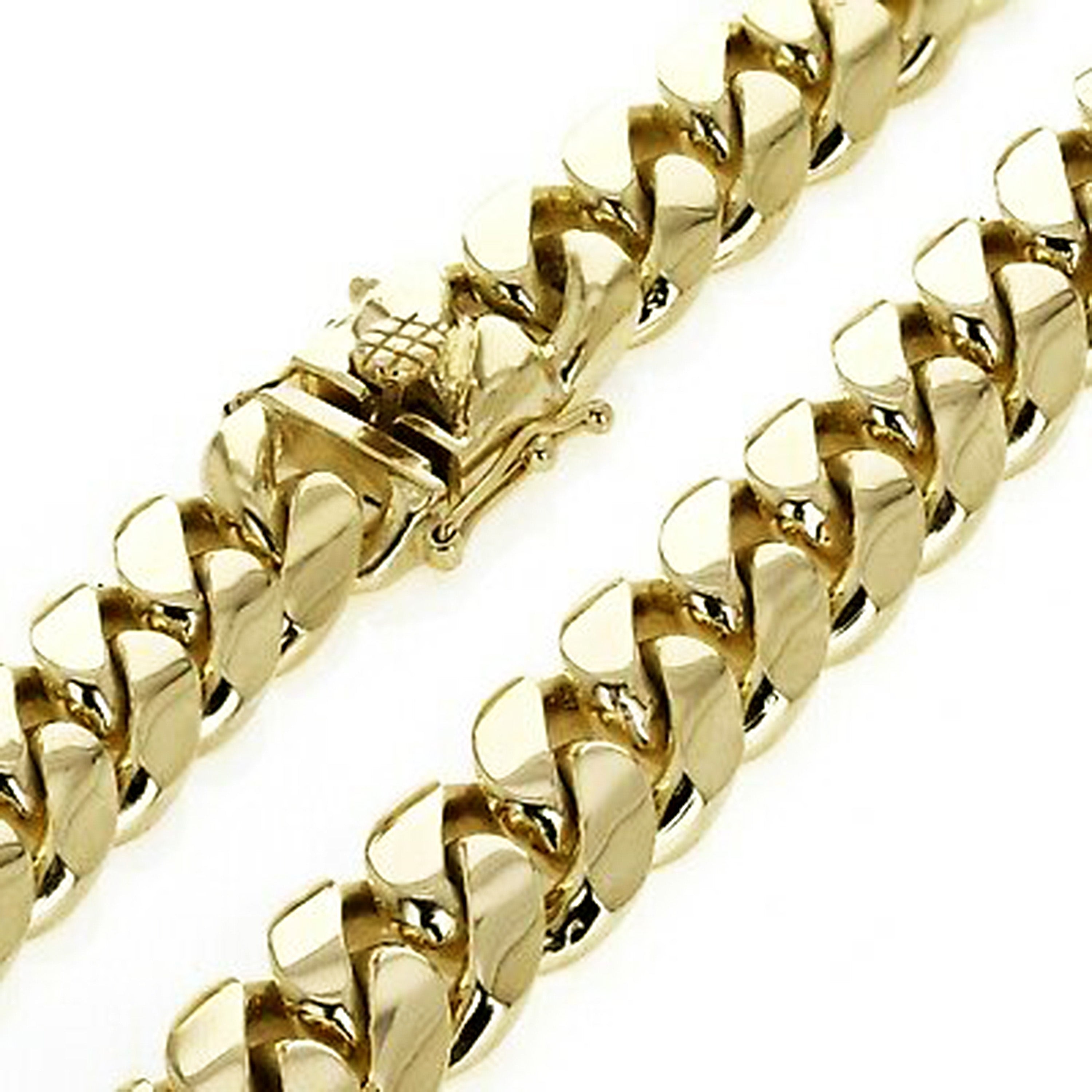 14k Yellow Gold Heavy Solid Miami Cuban Link Chain Bracelet 8.5" 15mm 136.8 grams - 8.5" 136.8 grams