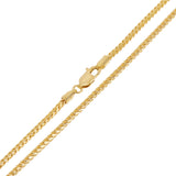 Italian 14k Yellow Gold Solid Diamond Cut Franco Chain Necklace 18" 2 mm 10.4 grams - 18"
