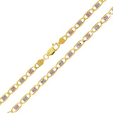 Italian 14k Tri-Color Gold Diamond Cut Valentino Chain Necklace 20" 4.8mm 15 grams - 20" 15 grams