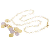 Italian 14k Two Tone Gold COIN Charm Pendant Necklace 18" 6.8 grams