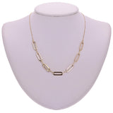 Italian 14k Yellow Gold Paper Clip Link Necklace, Bracelet & Earrings Set 9 grams