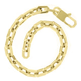 Italian 14k Yellow Gold Oval Beveled Link Chain Bracelet 8" 6mm 9.1 grams