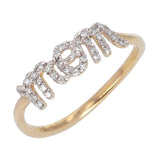 14k Yellow Gold Diamond Mom Ring Size 7 - Yellow