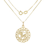 14k Yellow Gold Zodiac Sign Leo Pendant Necklace 18" - Leo,Yellow