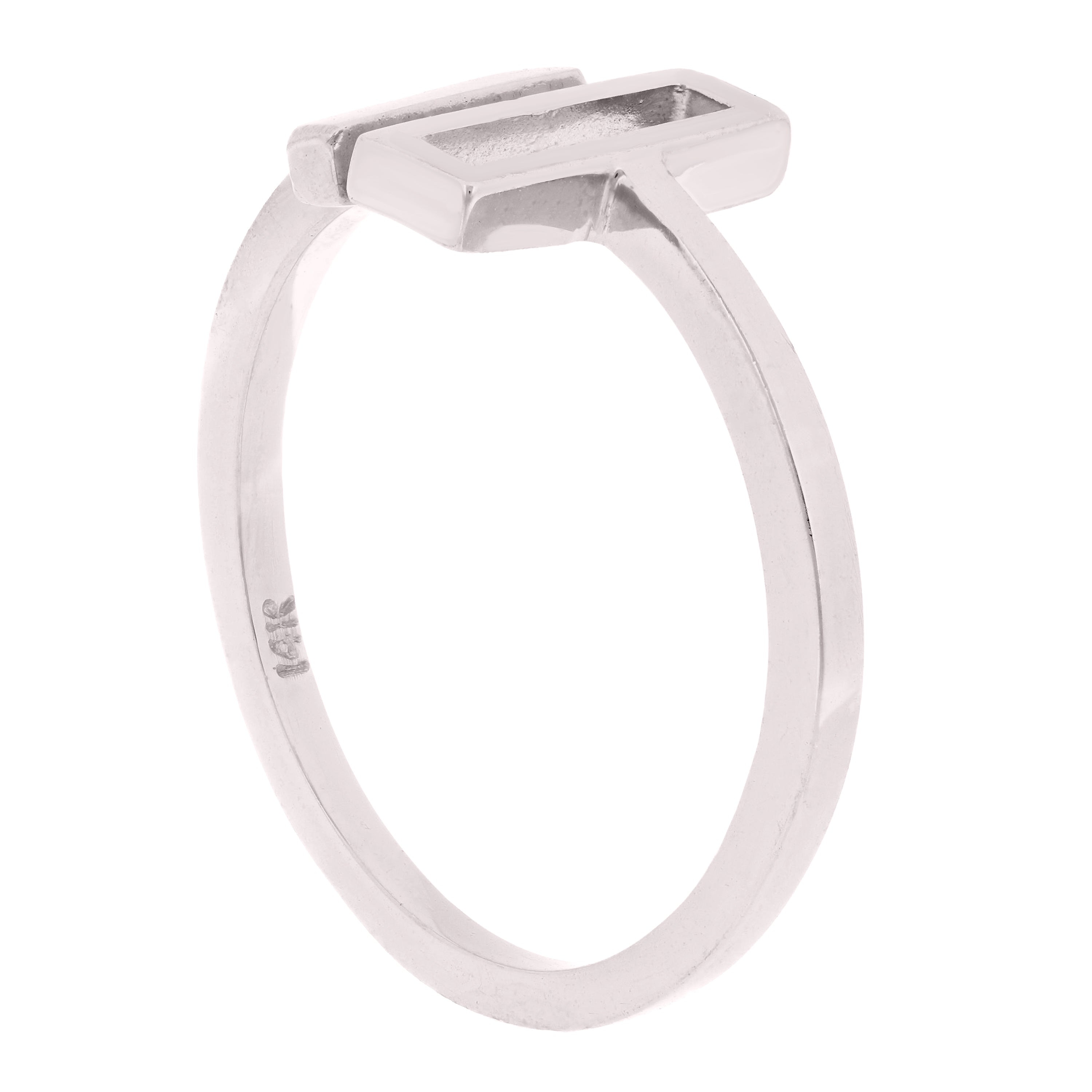 14k White Gold Double Open Bar Ring 2.1 grams Size 6.5 - White