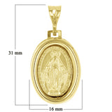 Italian 14k Gold Our Lady of Guadalupe Virgin Mary Charm Pendant 1.2" 3.5 grams