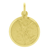 Italian 14k Yellow Gold Solid Saint Michael Medal Charm Pendant 1" 2.7 grams