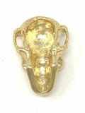 14k Yellow Gold Solid Gothic Biker Skull Charm Pendant 7.8 grams