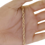 Italian 14k Yellow Gold Double Rope& Plain Oval Link Bracelet 7.75" 3.4 grams
