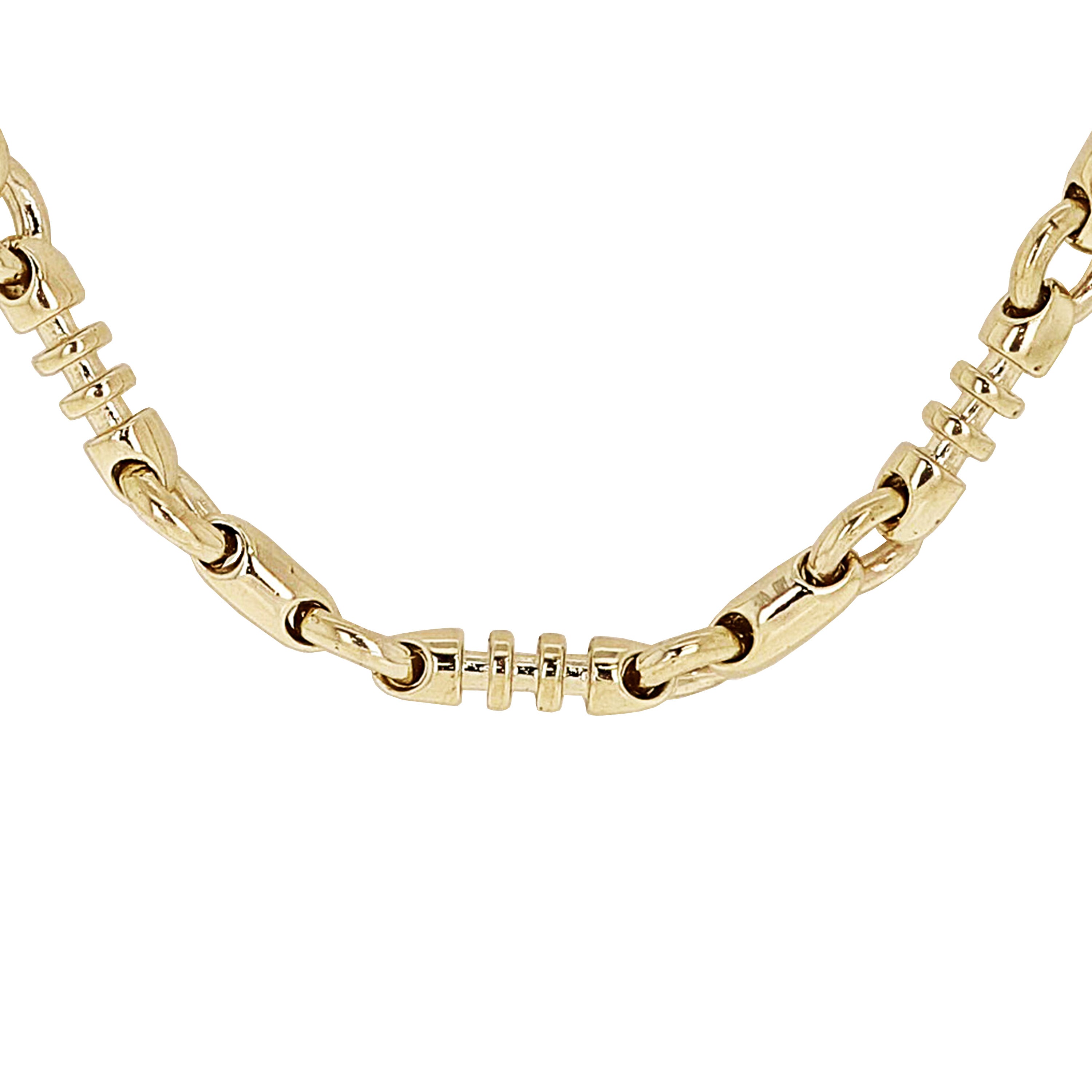 10k Yellow Gold Solid Handmade Fashion Link Bracelet 7" 6.3mm 14 grams - 7" 14 grams
