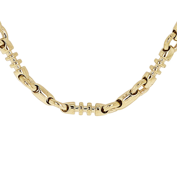 10k Yellow Gold Solid Handmade Fashion Link Bracelet 7