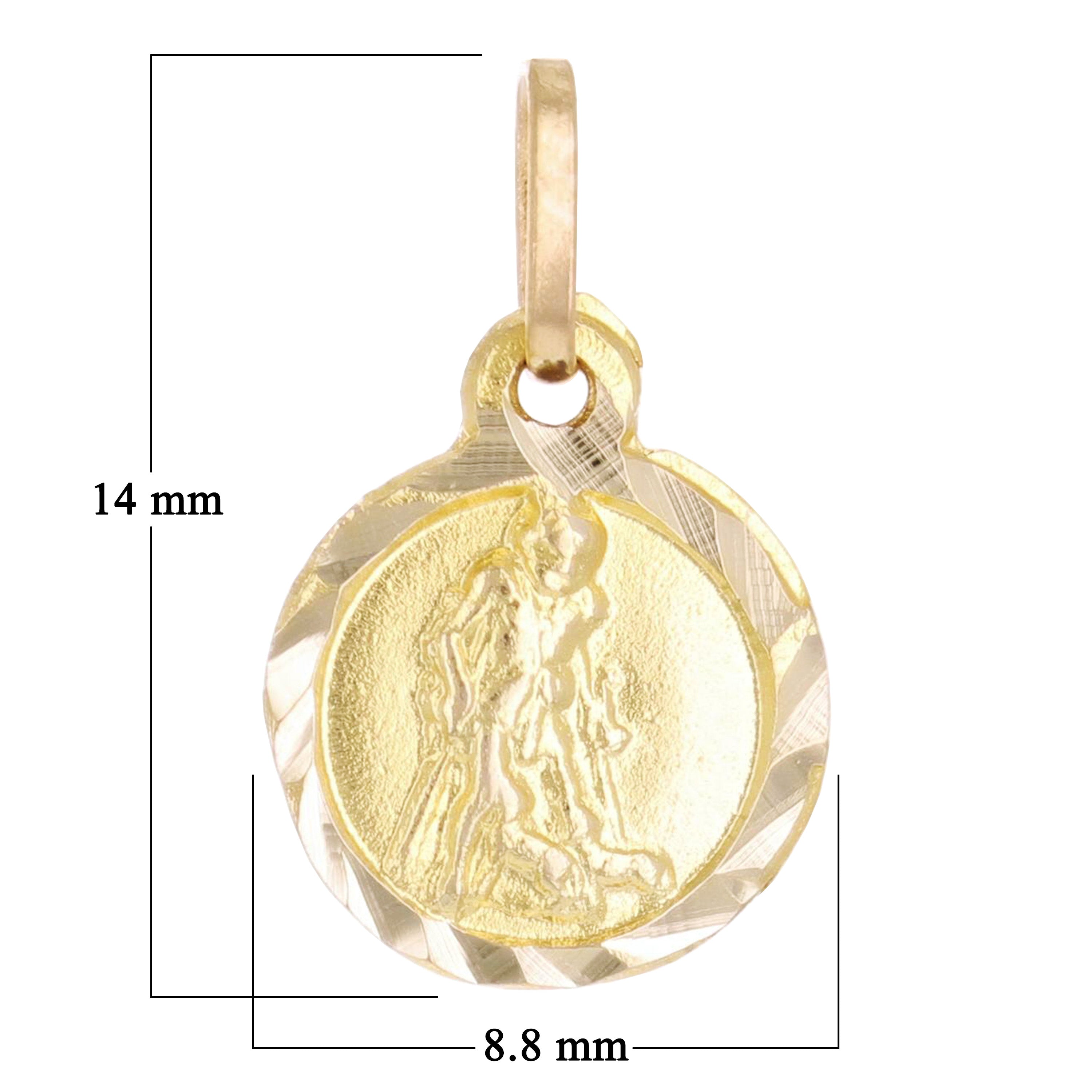 14k Yellow Gold St. Francis of Assisi Charm Pendant Small 14mmx8.8mm 0.4grams - Small