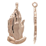 14k Rose Gold Solid Praying Hands Religious Charm Pendant 6.2 grams - Rose