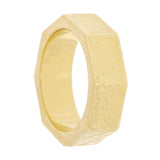 14k Yellow Gold Hammered Finish Octagon Ring Band Size 8 - 6.8mm 11.7 grams - Ring Size 8