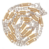 Men's 14k Two Tone Gold Handmade Fashion Link Necklace 24" 7mm 84.5 grams