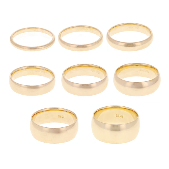 14k Yellow or White Gold Comfort Fit Plain Wedding Band Ring Sizes 5-13