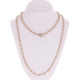 14k Rose Gold Handmade Fashion Link Necklace 27" 4mm 33.7 grams - Rose,27"