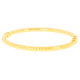 Italian 14k Yellow Gold Hollow Prizm Diamond Cut Bangle Bracelet 7" 4mm 4.7grams