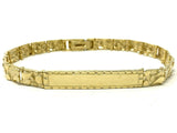 14k Yellow Gold Nugget ID Bracelet Adjustable 8"- 8.5" 7.4mm 17.3 grams